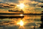 Kab Lake sunset, a fishing lodge located on highway 527.