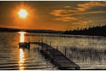 Kab Lake sunset, a hunting lodge located on highway 527.